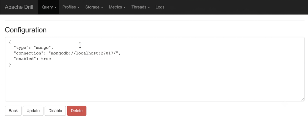 Apache Drill - Mongo DB connection
