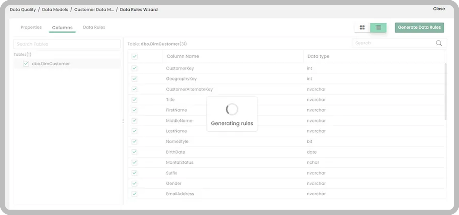 Rules are generated automatically based on selected scope and prompts