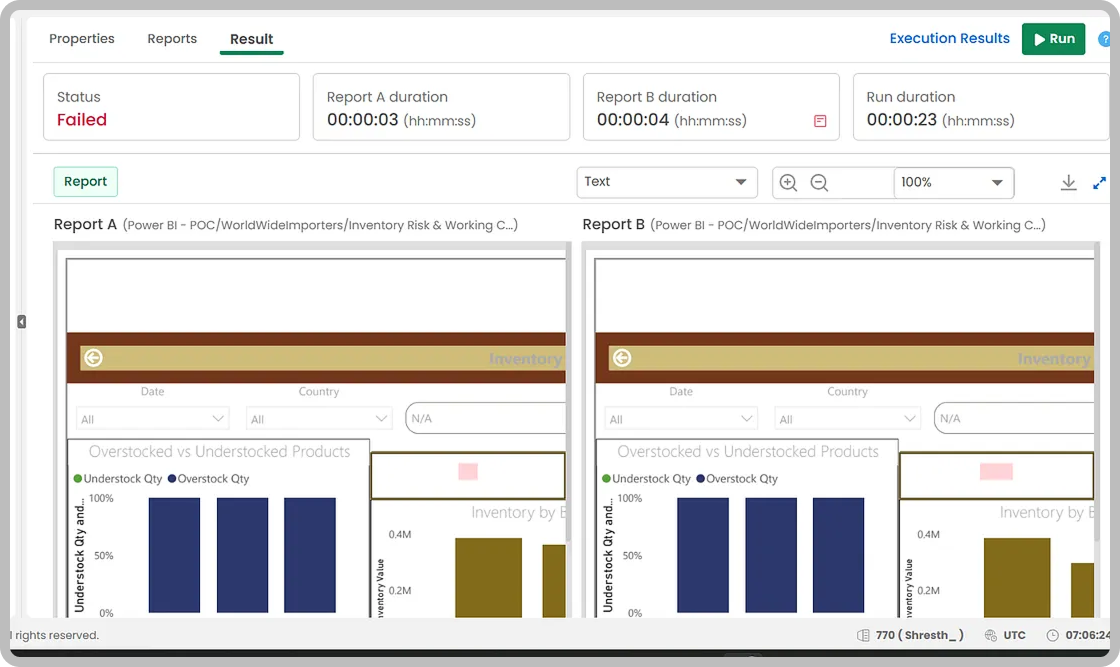 comparing powerbi reports during migration
