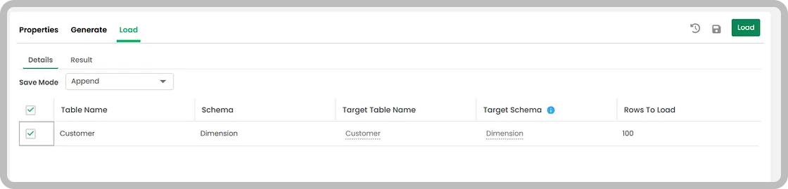 Load data into the target table